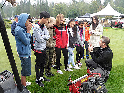 Jamie Robb Talks To Kids From Pitt River Middle School During A First Green ‘Links As Labs’ Program At Redwoods Golf Course Demonstration